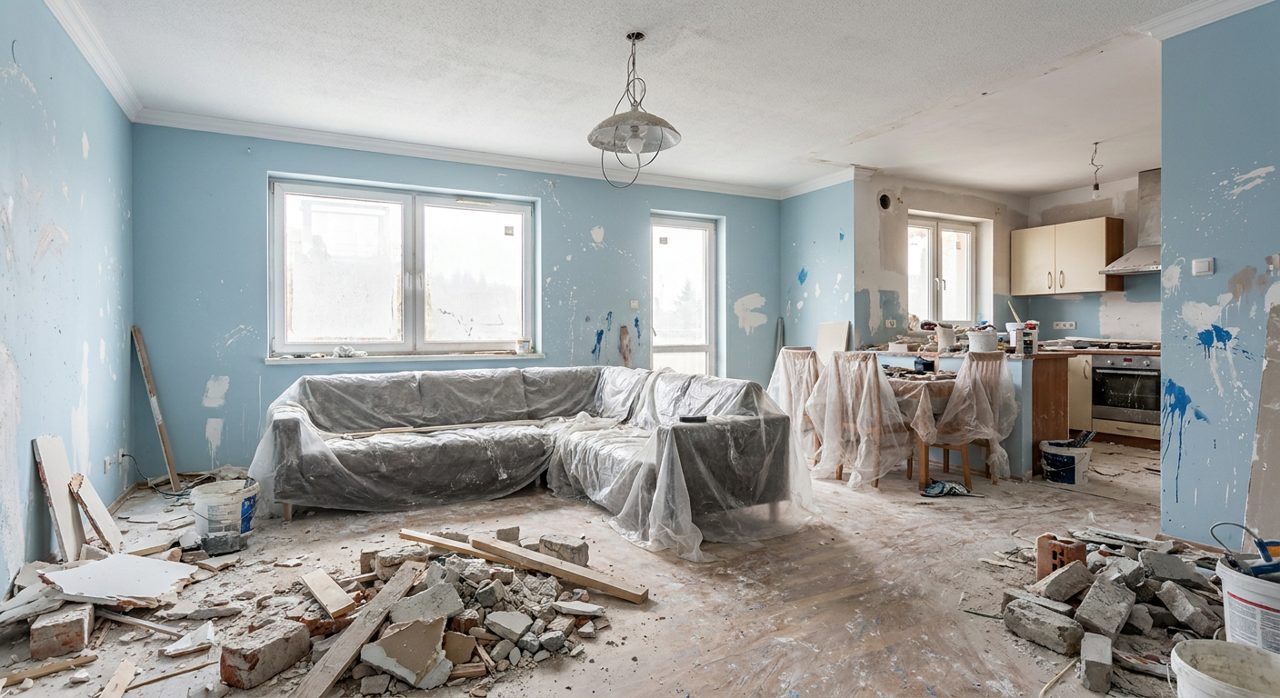 Fin de chantier sale - avant